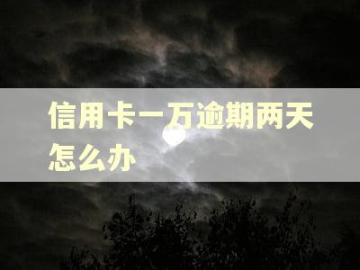 信用卡一万逾期两天怎么办 信用卡一万逾期两天怎么办