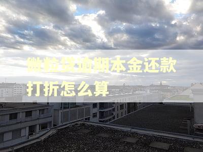 微粒贷逾期本金还款打折怎么算