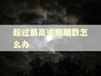 超过最高逾期期数怎么办 超过最高逾期期数怎么办