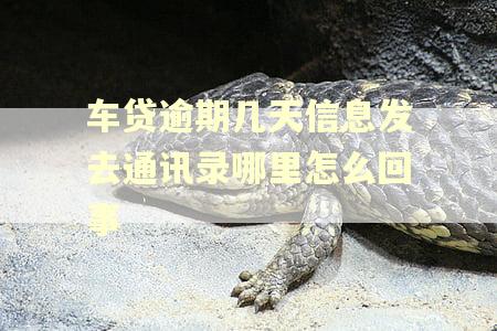 车贷逾期几天信息发去通讯录哪里怎么回事