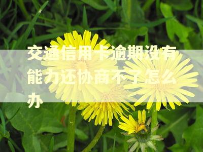 交通信用卡逾期没有能力还协商不了怎么办 交通信用卡逾期没有能力还协商不了怎么办