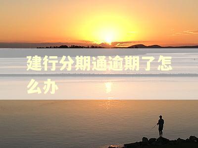 建行分期通逾期了怎么办