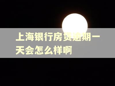 上海银行房贷逾期一天会怎么样啊