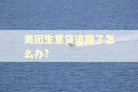 美团生意贷逾期了怎么办?