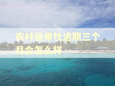 农村信用社逾期三个月会怎么样