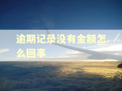 逾期记录没有金额怎么回事