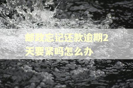 邮政忘记还款逾期2天要紧吗怎么办
