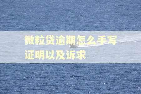 微粒贷逾期怎么手写证明以及诉求