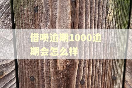 借呗逾期1000逾期会怎么样