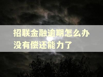 招联金融逾期怎么办没有偿还能力了