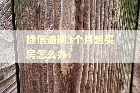 捷信逾期3个月想买房怎么办