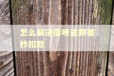 怎么解决借呗逾期被秒扣款