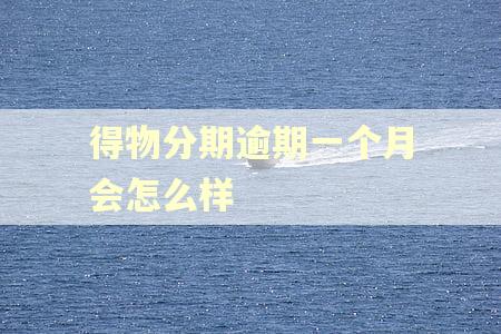 得物分期逾期一个月会怎么样