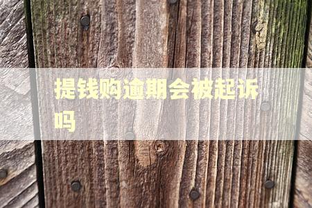 提钱购逾期会被起诉吗