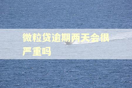 微粒贷逾期两天会很严重吗