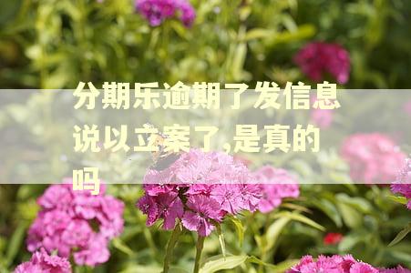 分期乐逾期了发信息说以立案了,是真的吗