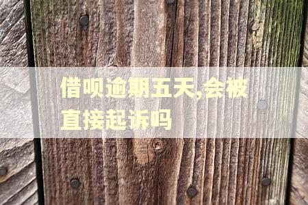 借呗逾期五天,会被直接起诉吗