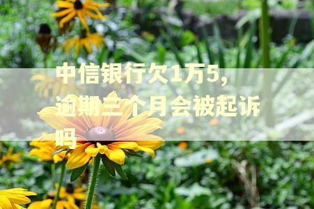 中信银行欠1万5,逾期三个月会被起诉吗