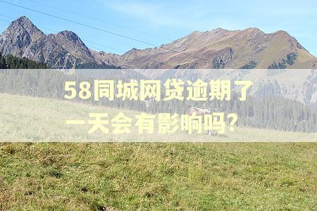 58同城网贷逾期了一天会有影响吗?