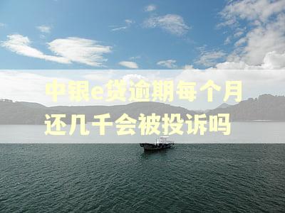 中银e贷逾期每个月还几千会被投诉吗
