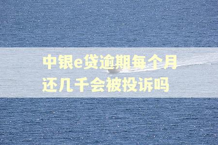 中银e贷逾期每个月还几千会被投诉吗