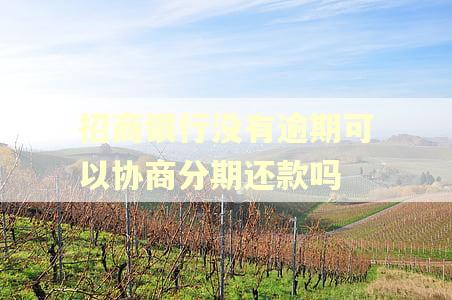 招商银行没有逾期可以协商分期还款吗