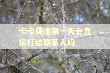 卡卡贷逾期一天会直接打给联系人吗