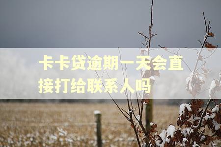 卡卡贷逾期一天会直接打给联系人吗