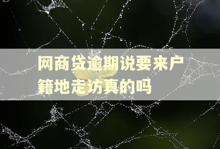 网商贷逾期说要来户籍地走访真的吗