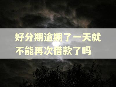 好分期逾期了一天就不能再次借款了吗