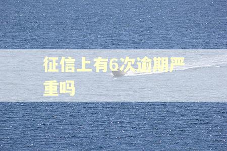 征信上有6次逾期严重吗