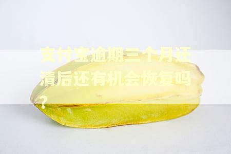 支付宝逾期三个月还清后还有机会恢复吗?