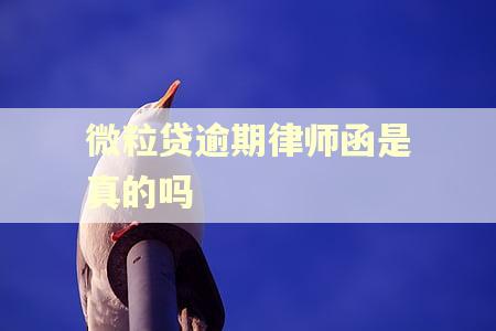 微粒贷逾期律师函是真的吗