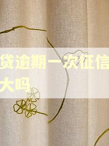 房贷逾期一次征信影响大吗
