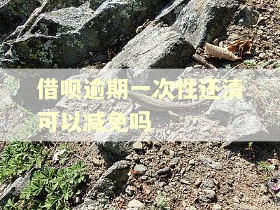 借呗逾期一次性还清可以减免吗