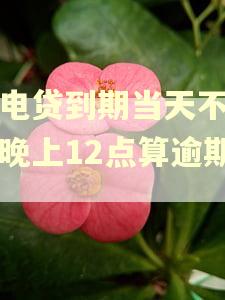 闪电贷到期当天不超过晚上12点算逾期吗