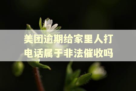 美团逾期给家里人打电话属于非法催收吗 美团逾期给家里人打电话属于非法催收吗