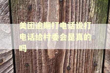 美团逾期打电话说打电话给村委会是真的吗