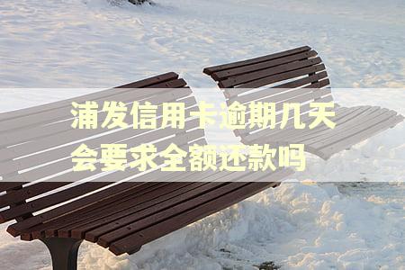 浦发信用卡逾期几天会要求全额还款吗