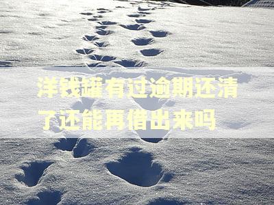洋钱罐有过逾期还清了还能再借出来吗