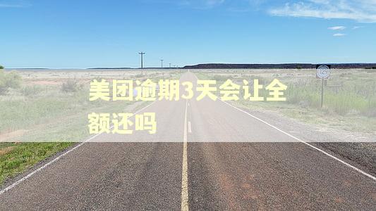 美团逾期3天会让全额还吗