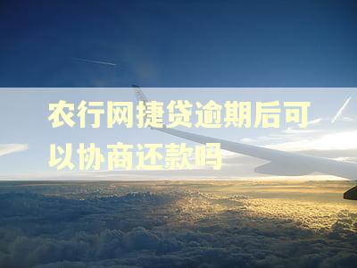 农行网捷贷逾期后可以协商还款吗