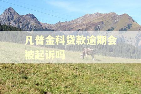 凡普金科贷款逾期会被起诉吗