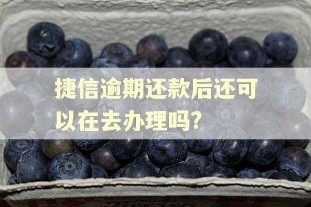 捷信逾期还款后还可以在去办理吗?