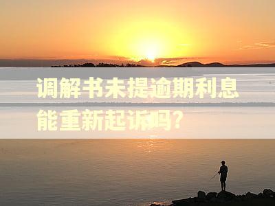 调解书未提逾期利息能重新起诉吗?