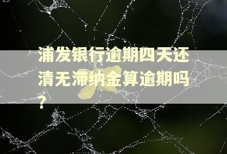 浦发银行逾期四天还清无滞纳金算逾期吗?