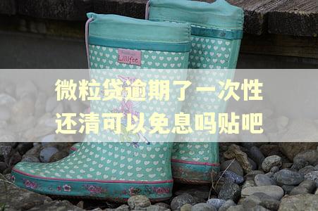 微粒贷逾期了一次性还清可以免息吗贴吧