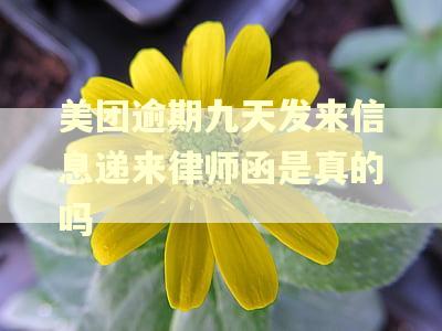 美团逾期九天发来信息递来律师函是真的吗