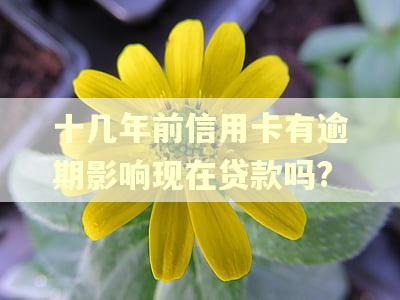 十几年前信用卡有逾期影响现在贷款吗?