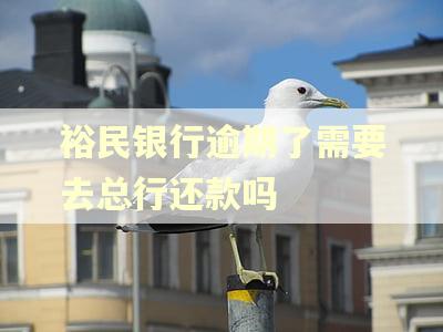 裕民银行逾期了需要去总行还款吗 裕民银行逾期了需要去总行还款吗